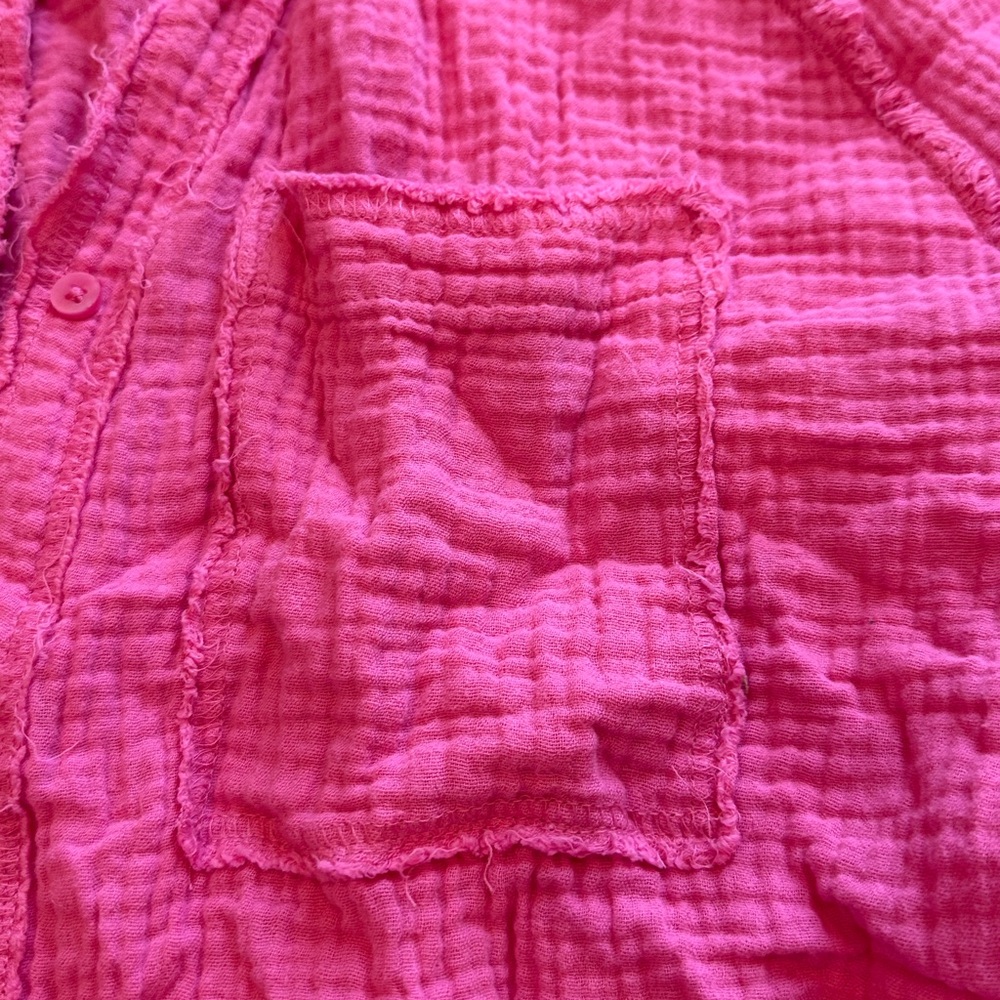 Aerie Vibrant Pink Textured Fabric - Picture 4 of 5